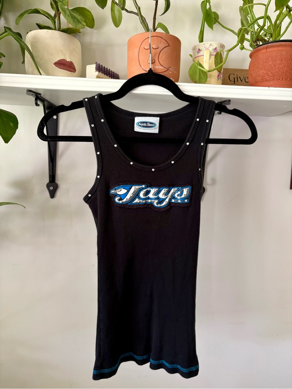 Majestic Black Toronto Jays Tank Top with Blue Logo